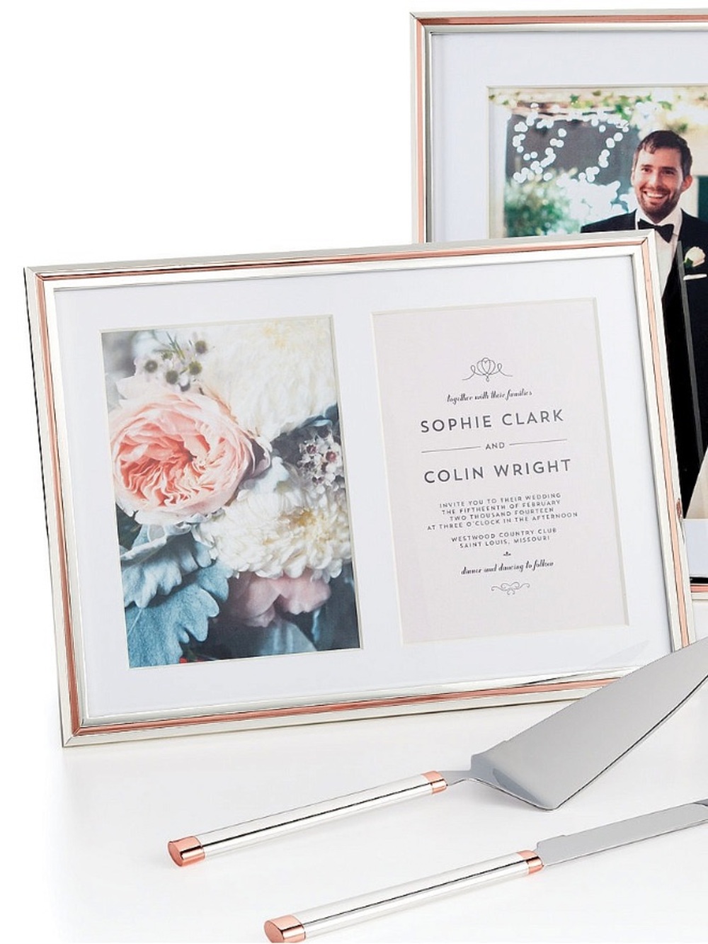 kate spade Rosy Glow Double 5x7” Picture Frame